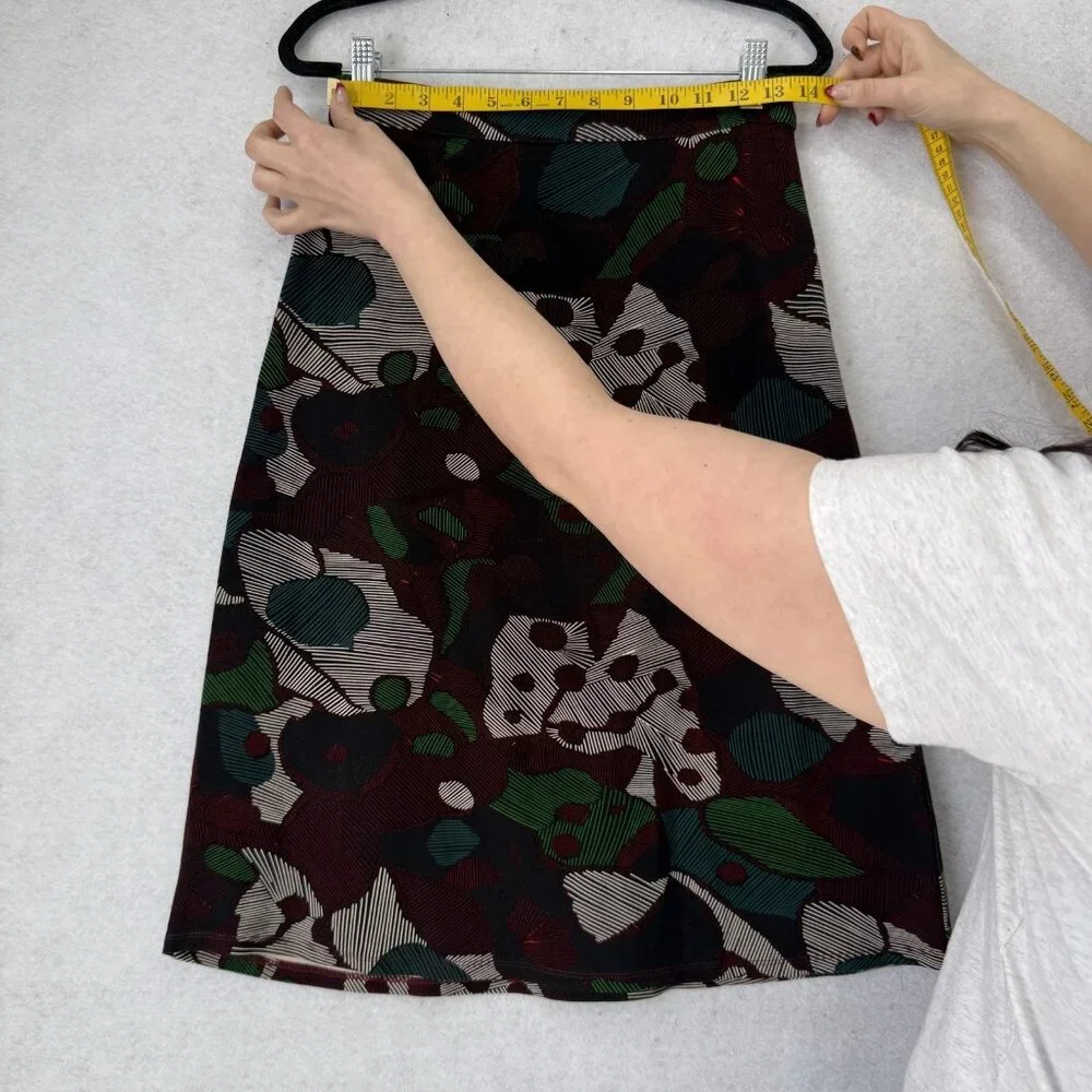 ISLA MAUDE Skirt Womens Small Multicolor Floral A-Line Midi Stretch Casual